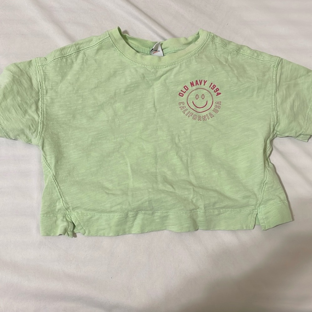 Old navy 1994 California crop top. Matcha green with hot pink print. Size small